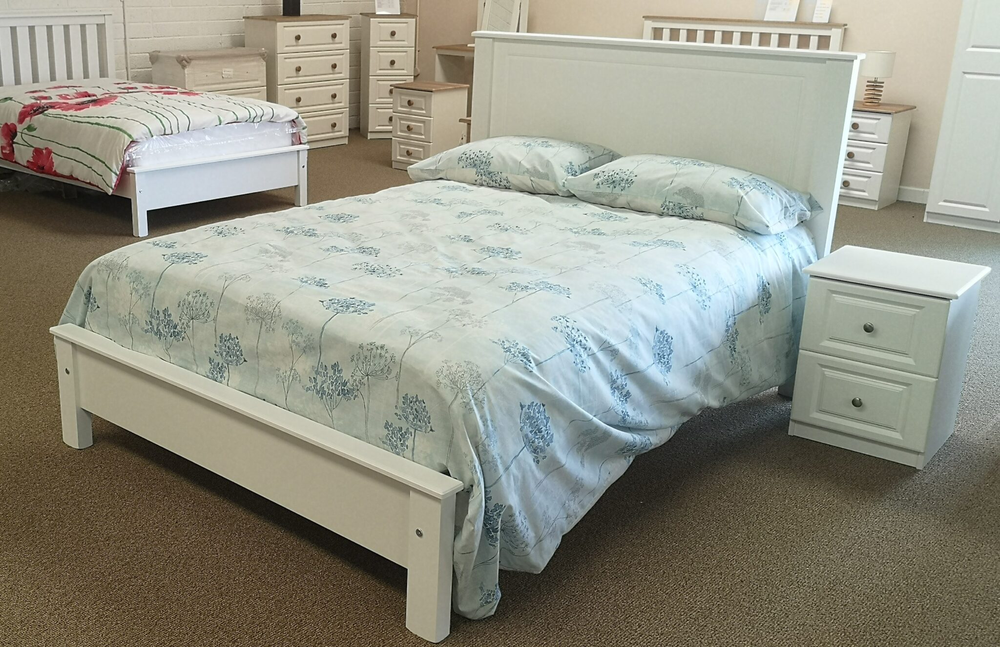 Brosna White Panel Bed Frame McCarthy's Furniture Delta Park