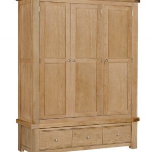 Newhaven 3 door oak wardrobe