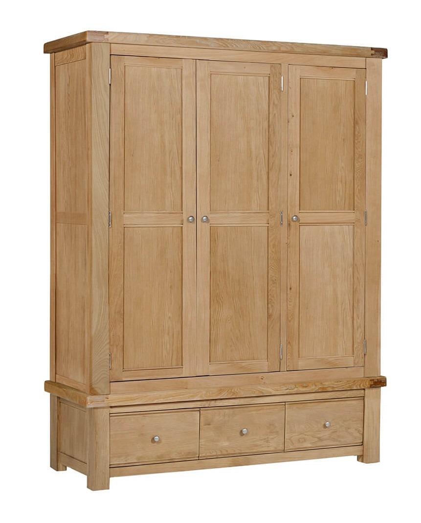 Newhaven 3 door oak wardrobe